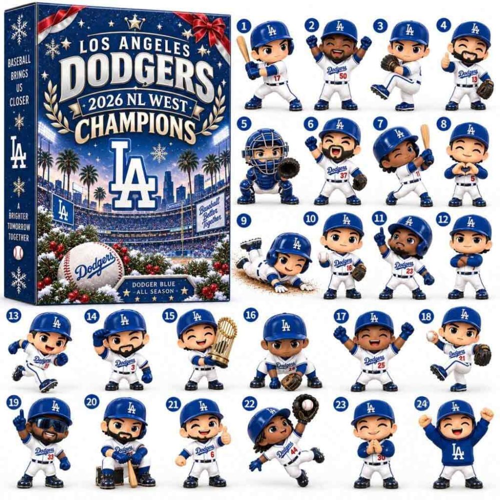 Los Angeles Dodgers 2026 Nl West Champions Advent Calendar Baseball Championship Spirit Collectible Gifts, 3D Acrylic Collectibles