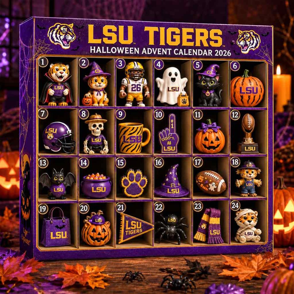 Lsu Tigers Halloween Advent Calendar 2026 College Football Halloween Collectible Gift For Boys, 3D Acrylic Collectibles