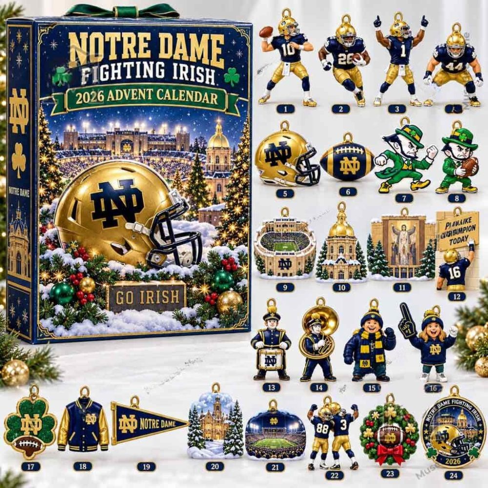 Notre Dame Fighting Irish 2026 Advent Calendar College Football Fan Collectible Gift For Dad, 3D Acrylic Collectibles