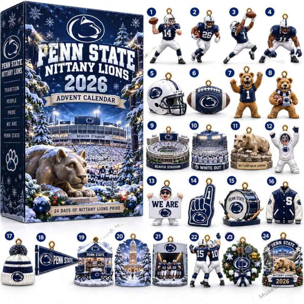 Penn State Nittany Lions 2026 Advent Calendar College Football Tradition Collectible Gifts Ideas, 3D Acrylic Collectibles