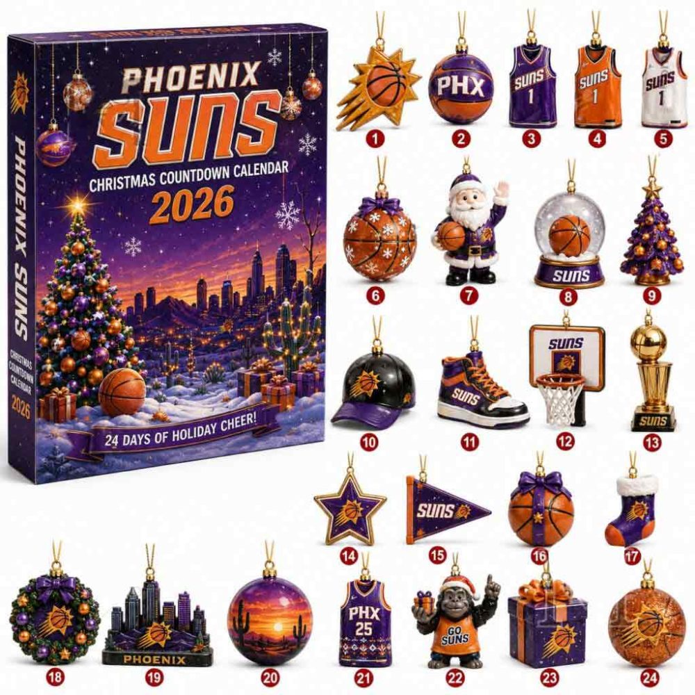 Phoenix Suns Christmas 2026 Advent Calendar Basketball Holiday Cheer Collectible Gifts Fan, 3D Acrylic Collectibles