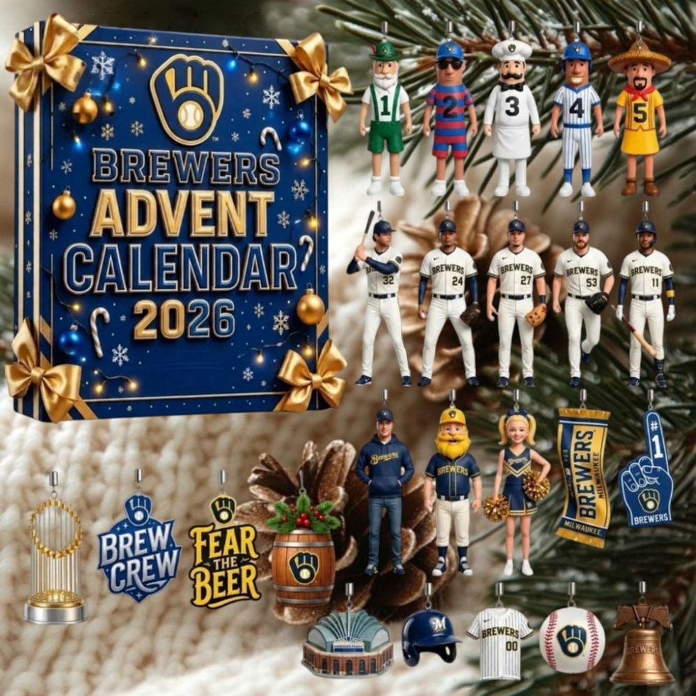 Brewers Advent Calendar 2026 Christmas Tree Ornaments Milwaukee Brewers Merch Baseball Fan Gear