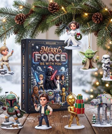 Personalized Merry Force Be With You Advent Calendar Christmas Ornaments Star Wars Merch