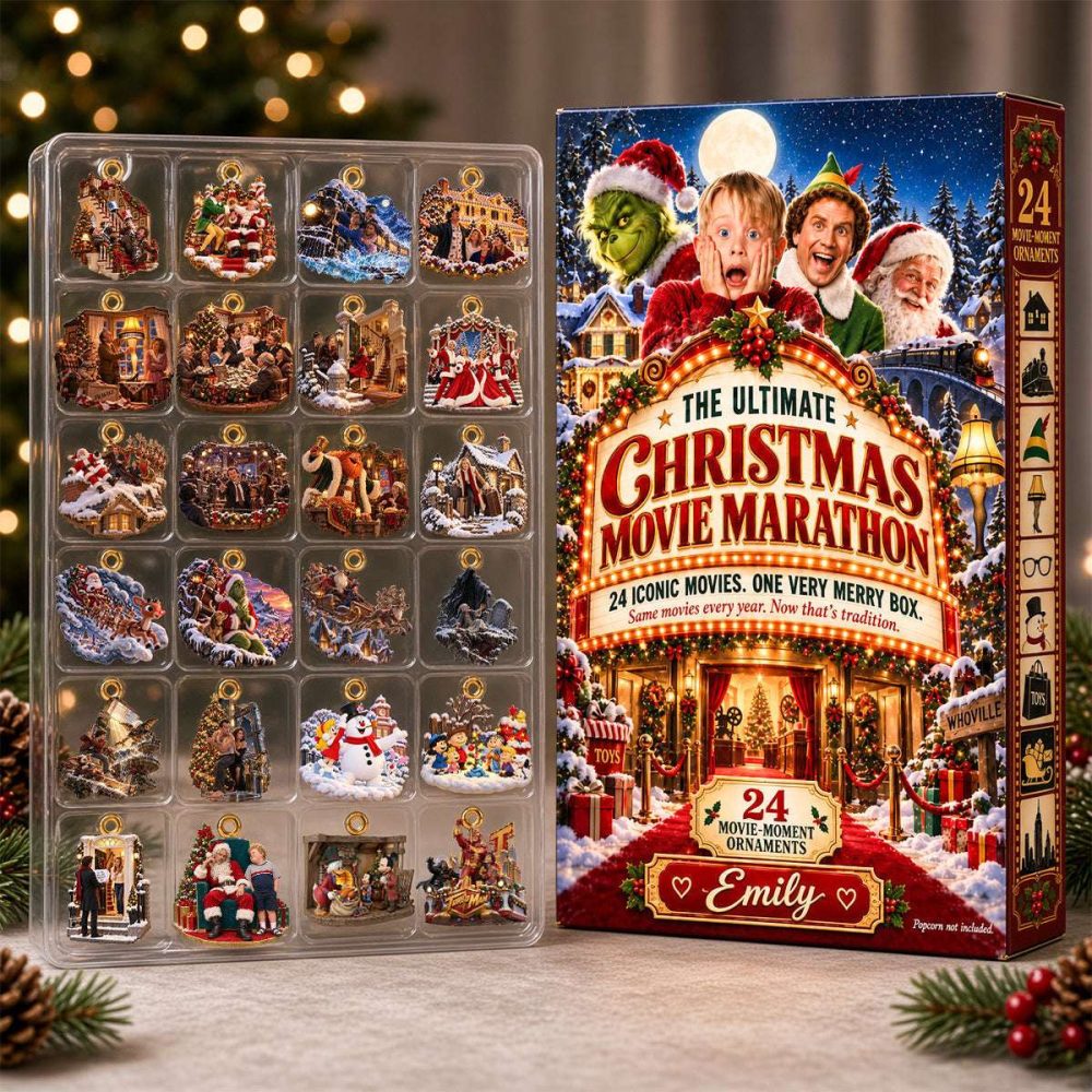 Custom The Ultimate Christmas Movie Marathon Advent Calendar Christmas Ornament Holiday Gifts