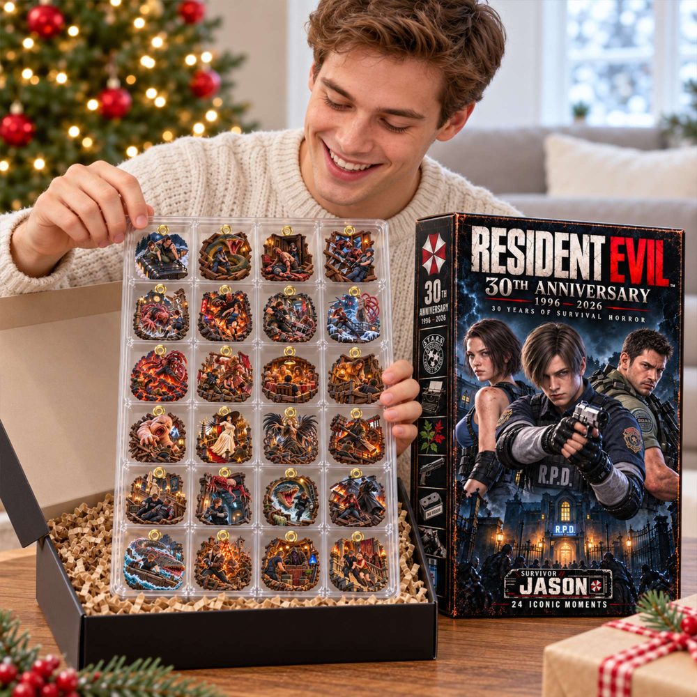 Personalized Resident Evil 30Th Anniversary Advent Calendar Xmas Ornaments Horror Game Gifts