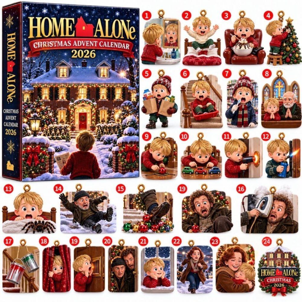 Home Alone Christmas Advent Calendar 2026 24 Day Christmas Countdown Box Great Gifts, 3D Acrylic Collectibles