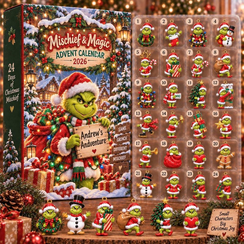 The Grinch Mischief And Magic Christmas Advent Calendar 2026 Christmas Countdown Gift Idea, 3D Acrylic Collectibles
