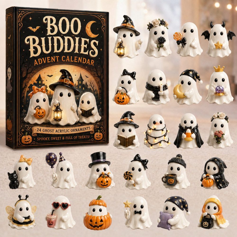 Boo Buddies Halloween Advent Calendar 2026 Spooky Halloween Decor Gift Ideas For Adults, 3D Acrylic Collectibles