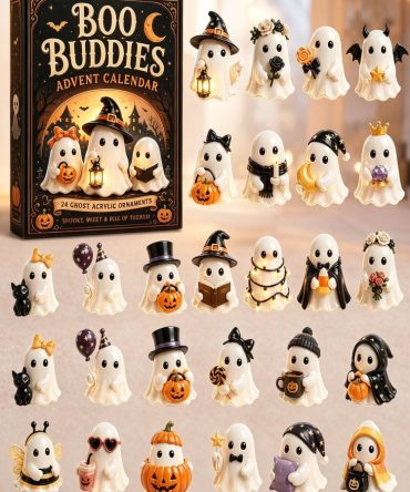 Halloween Boo Buddies Advent Calendar 2026 Cute Halloween Decor Gifts For Halloween Lovers, 3D Acrylic Collectibles