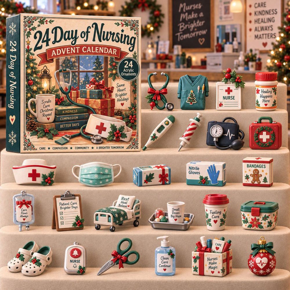 24 Days Of Nursing Advent Calendar Medical Christmas Ornaments Xmas Gift For Nurse Lover