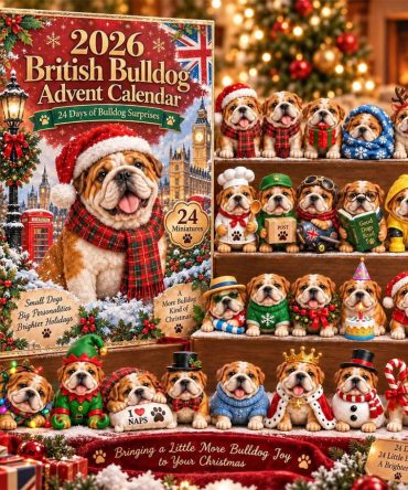 2026 British Bulldog Advent Calendar Christmas Tree Ornaments Gift For Bulldog Lovers