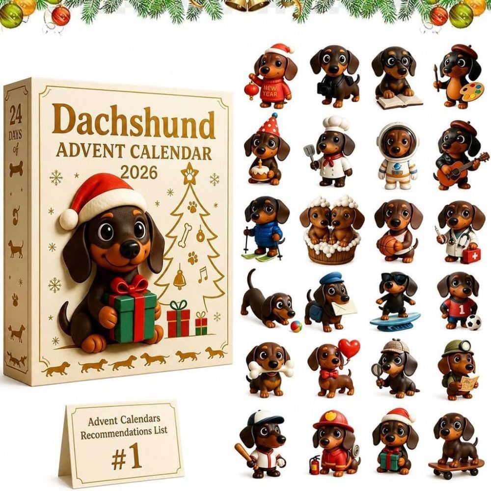 2026 Dachshund Advent Calendar 24 Days Dog Christmas Ornaments Gift For Dachshund Lovers