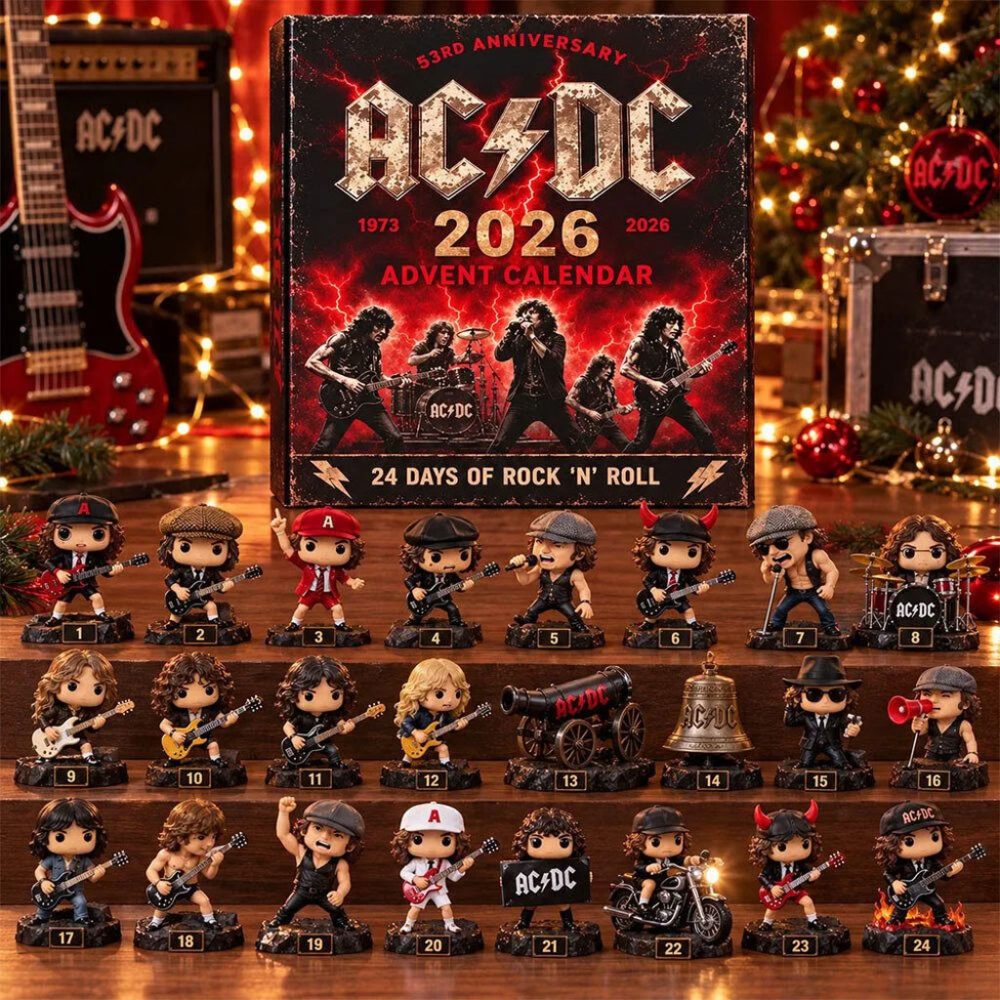 Ac Dc 53Rd Anniversary Advent Calendar 24 Days Of Rock N Roll Christmas Ornament Ac Dc Merch