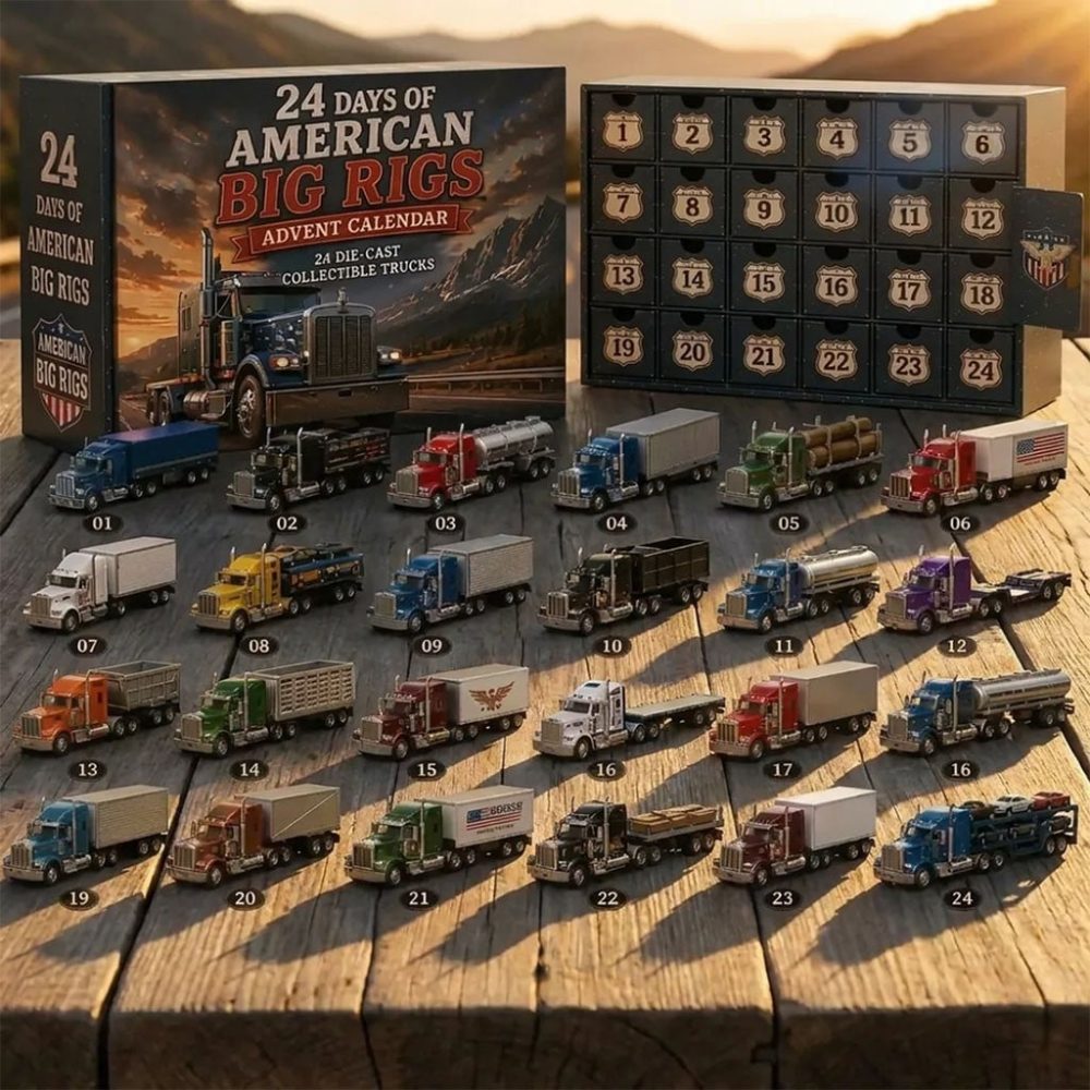 American Big Rigs Advent Calendar 2026 Die Cast Trucks Christmas Ornaments Gifts For Dad