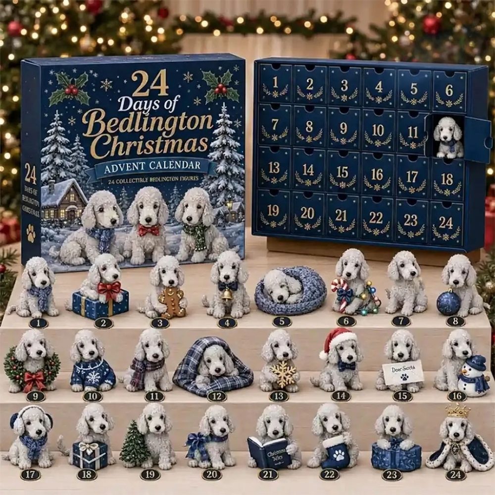 Bedlington Terrier Christmas Advent Calendar 2026 Holiday Ornaments Bedlington Terrier Fan Gift