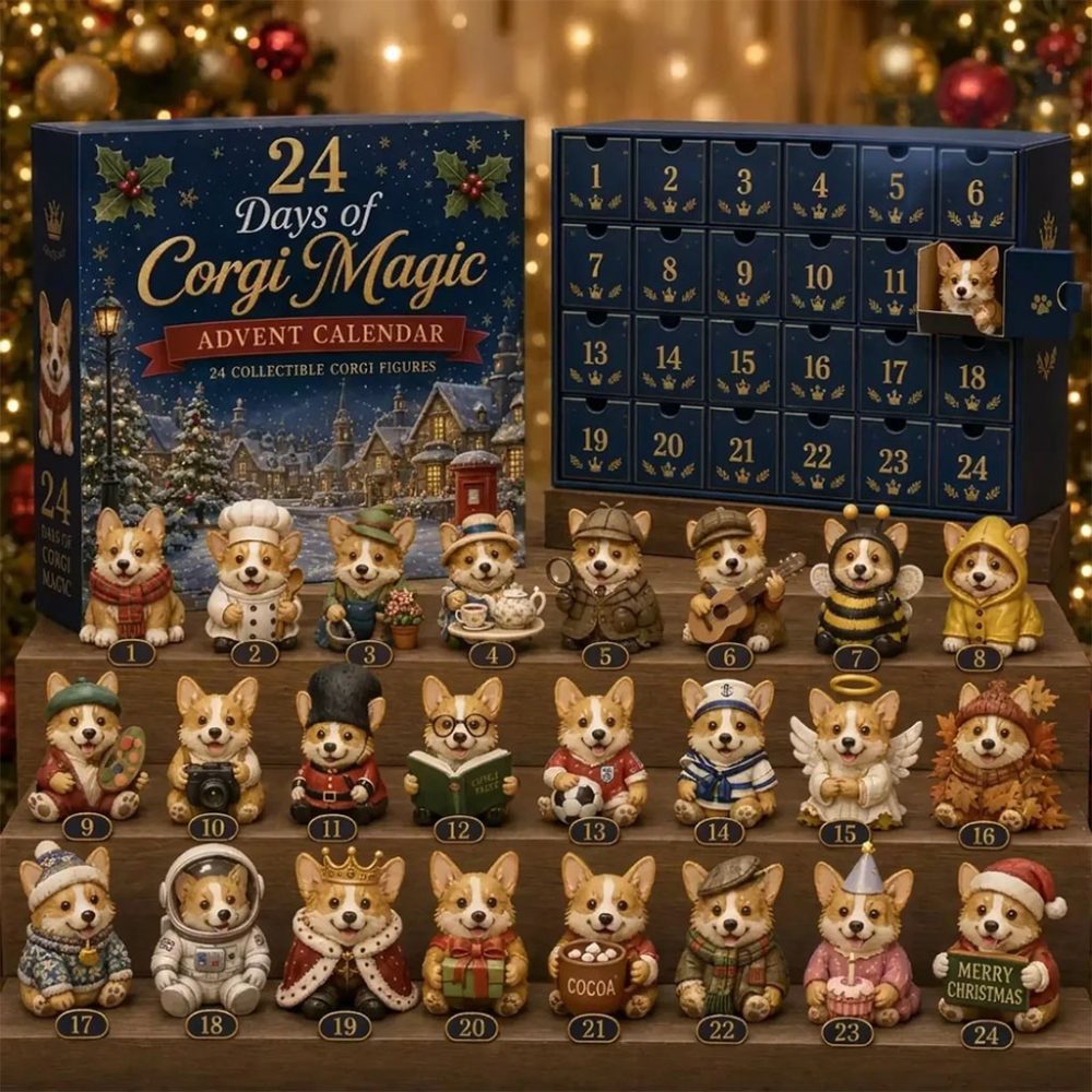 British Corgis Magic Advent Calendar 2026 Christmas Tree Ornaments Gift For Corgi Lovers