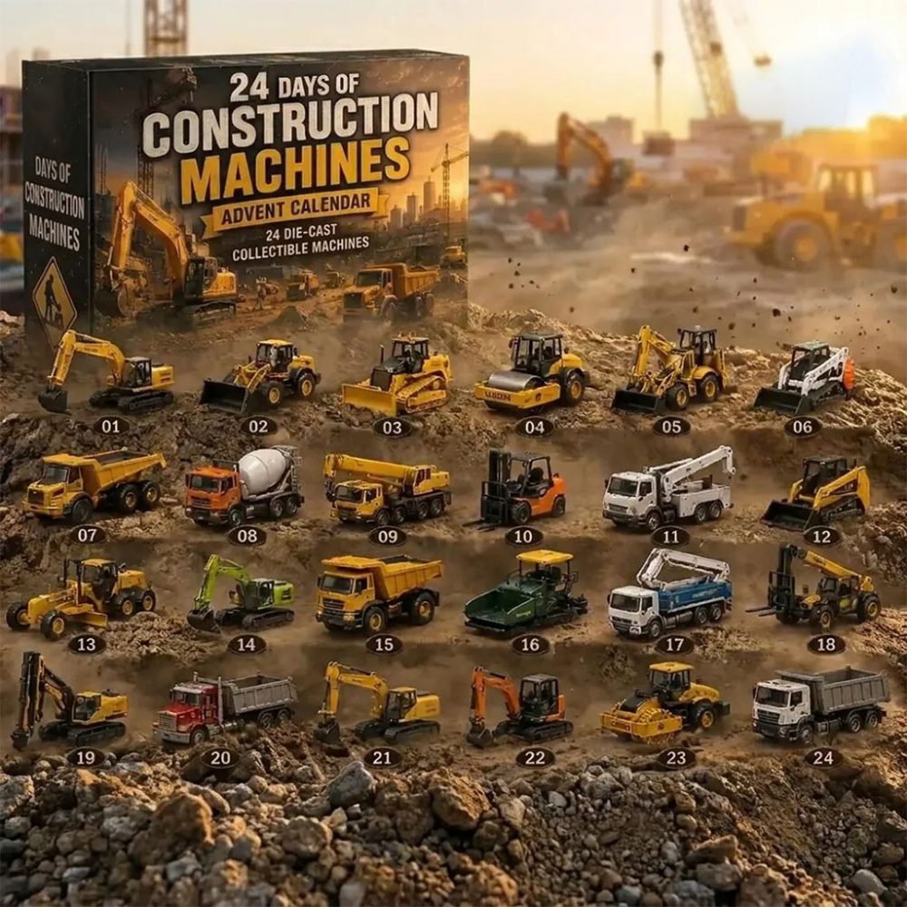 Construction Machines Advent Calendar 2026 24 Die Cast Ornaments Christmas Gifts For Son
