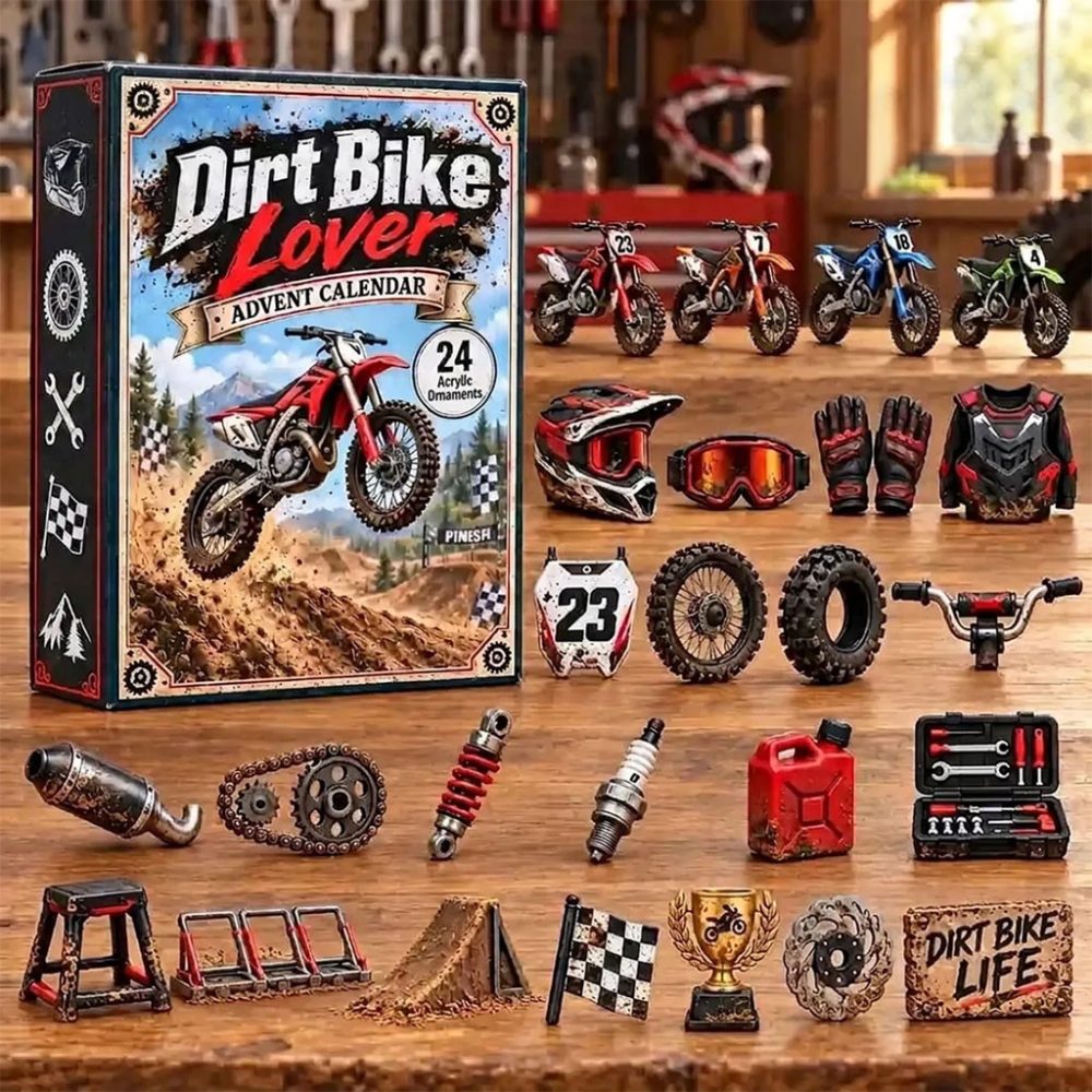 Dirt Bike Lover 2026 Advent Calendar Christmas Tree Ornaments Xmas Gift For Brothers