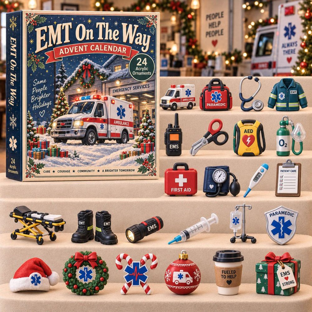 Emt On The Way Advent Calendar Christmas Ornaments Holiday Gift For First Responders