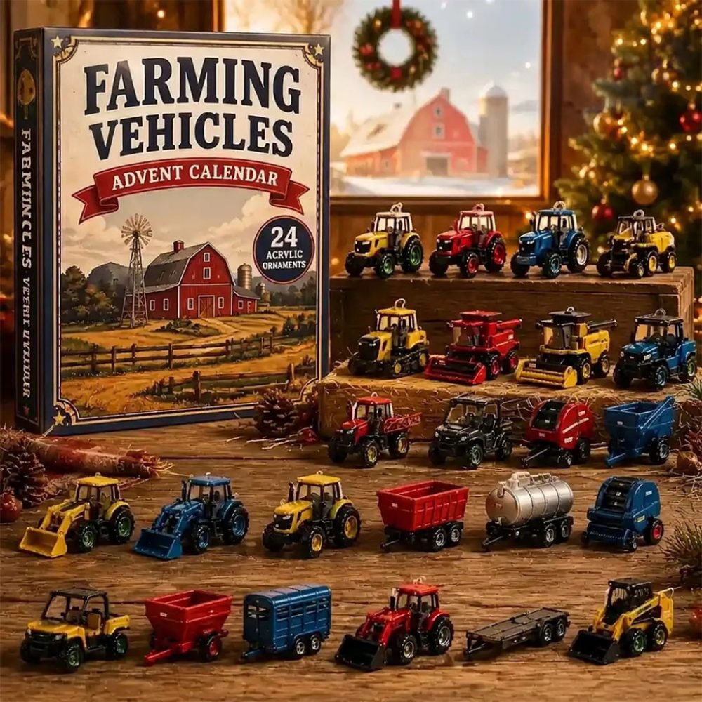 Farming Vehicles Advent Calendar 2026 Christmas Tree Ornaments Xmas Gift For Farmers