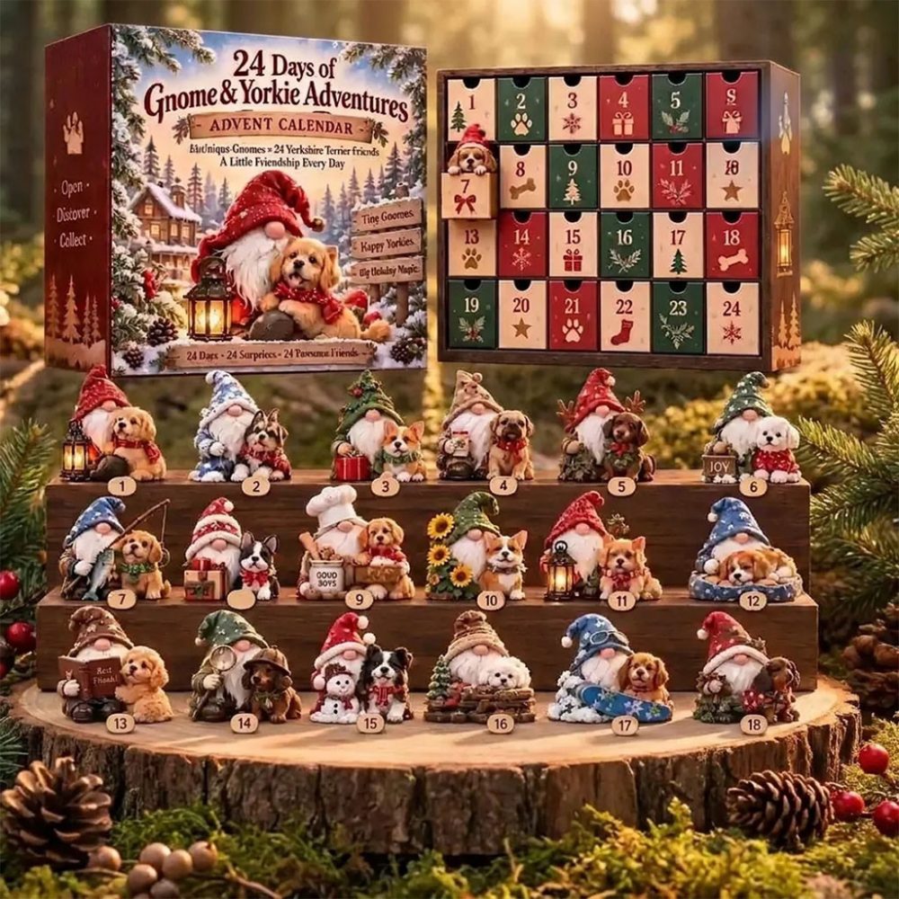 Gnomes And Yorkie Adventures Advent Calendar Christmas Tree Ornaments Yorkie Lover Gifts