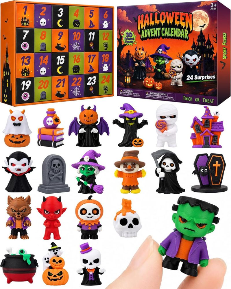 Halloween Advent Calendar 2026 Spooky Ornaments 24 Days Countdown Surprise Box Gift For Kids