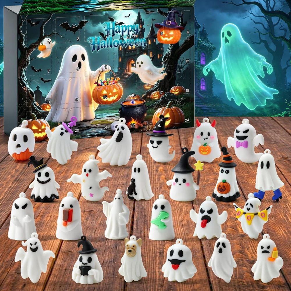 Happy Halloween Advent Calendar 2026 Spooky Ghost Ornaments Gift For Halloween Lovers