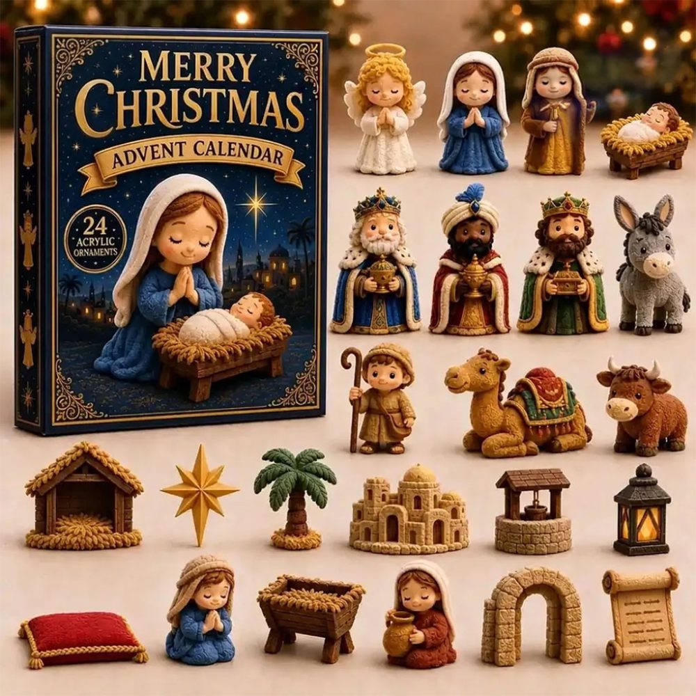 Holy Night Nativity Merry Christmas Advent Calendar 2026 Holiday Ornaments Gift For Christian