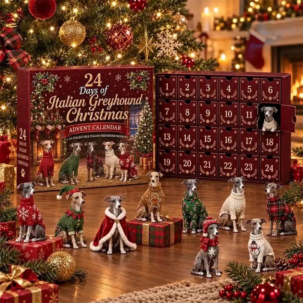 Italian Greyhound Christmas Advent Calendar 2026 Xmas Tree Ornaments Gift For Dog Lovers