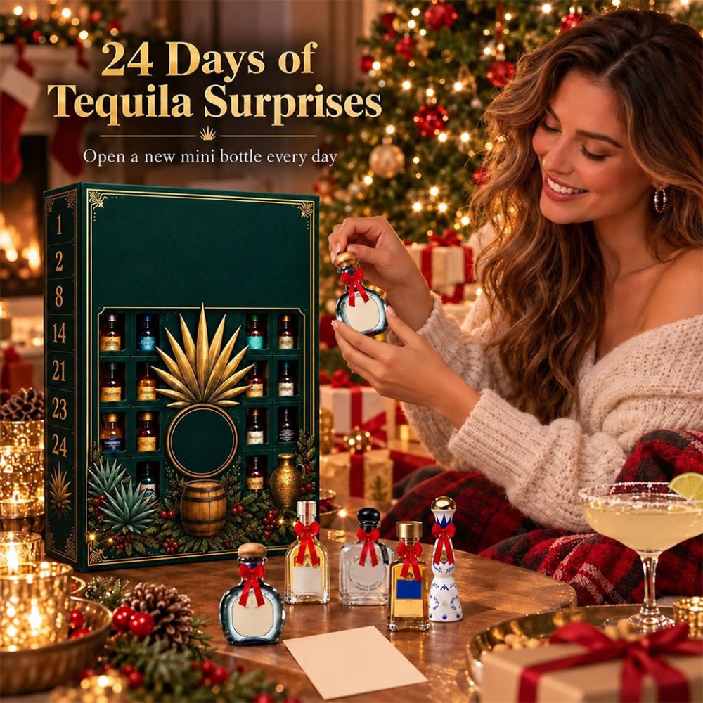 Mini Tequila Bottle Advent Calendar Christmas Tree Ornament Xmas Gift For Wine Lovers