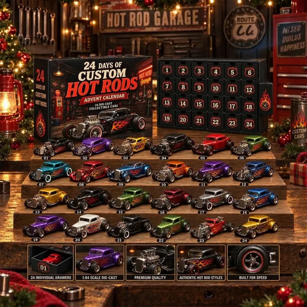Custom Hot Rod Advent Calendar 2026 American Car Legends Christmas Ornaments Gift For Xmas