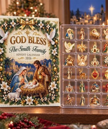 Custom God Bless Your Family Christmas Advent Calendar Christian Xmas Tree Ornaments Decor