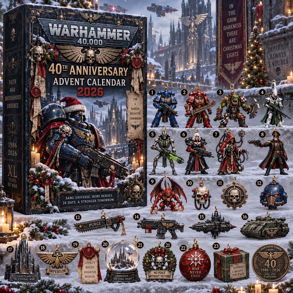 Warhammer 40000 40Th Anniversary Advent Calendar Xmas Calendar Countdown Gifts For Gamer, 3D Acrylic Collectibles