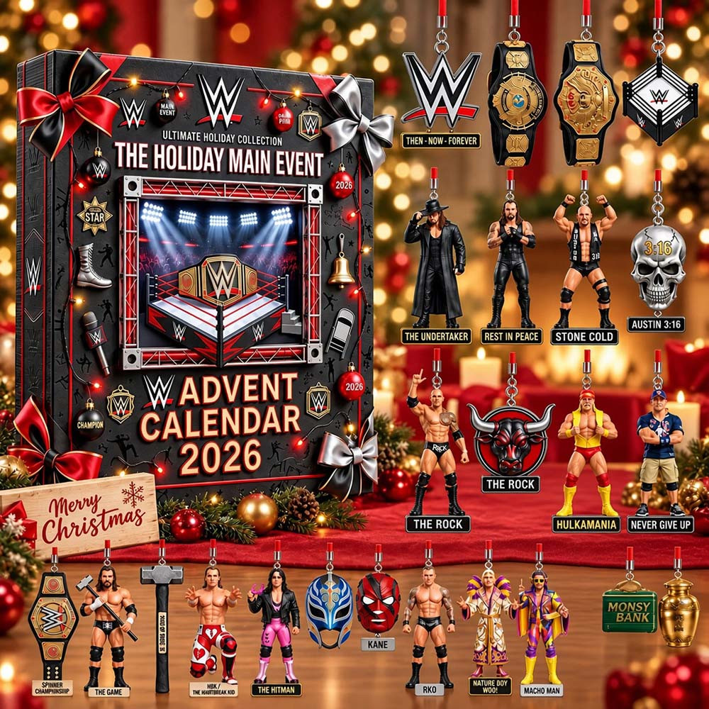 Wwe The Holiday Main Event Advent Calendar Christmas Eve Countdown Gifts For Wwe Fans, 3D Acrylic Collectibles