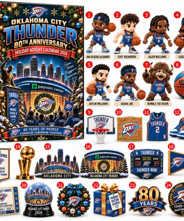 Oklahoma City Thunder Basketball Christmas Advent Calendar 2026 Xmas Countdown Gift For Bestie, 3D Acrylic Collectibles