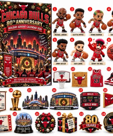 Chicago Bulls Basketball Christmas Advent Calendar 2026 Xmas Countdown Gift For Fans, 3D Acrylic Collectibles
