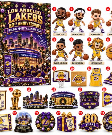 Los Angeles Lakers Basketball Christmas Advent Calendar 2026 Xmas Countdown Gift For Husband, 3D Acrylic Collectibles
