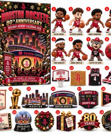 Houston Rockets Basketball Christmas Advent Calendar 2026 Xmas Countdown Gift For Brothers, 3D Acrylic Collectibles