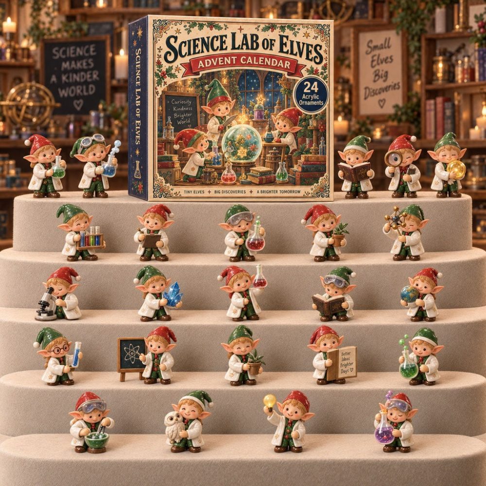 Elf Merch Science Lab Of Elves Advent Calendar 2026 24 Day Christmas Eve Countdown Gifts, 3D Acrylic Collectibles