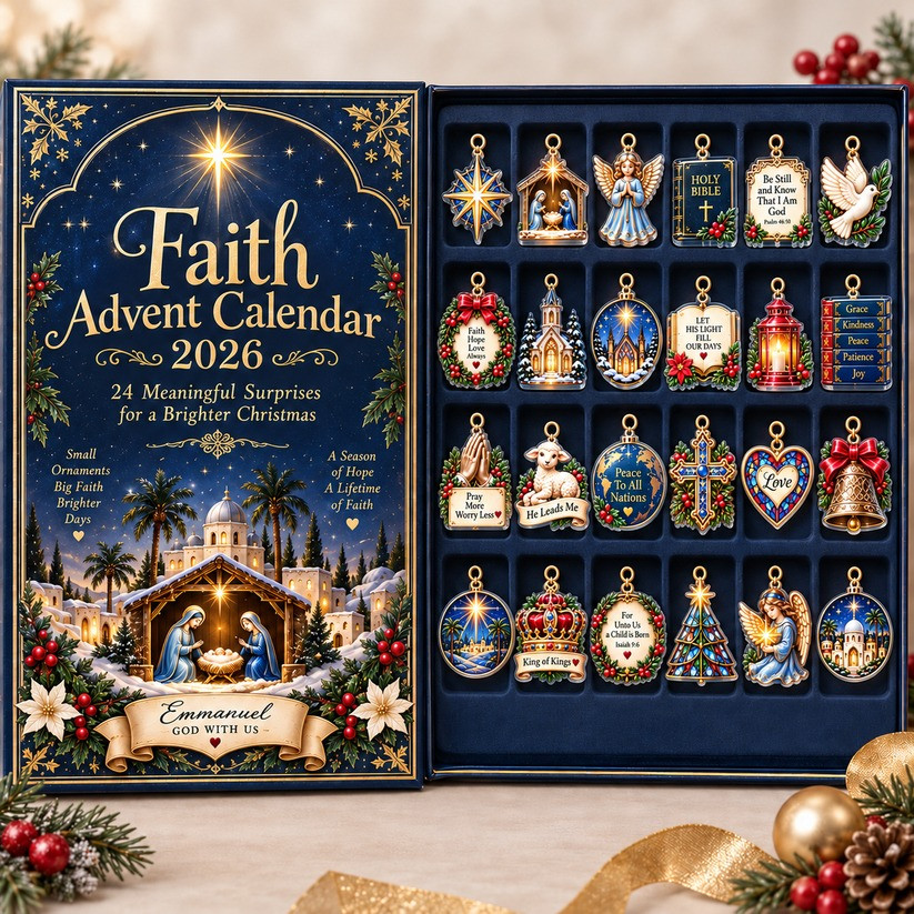 Emmanuel – Faith Advent Calendar Emmanuel Biblical Christmas Countdown Decor Gifts For Believers, 3D Acrylic Collectibles