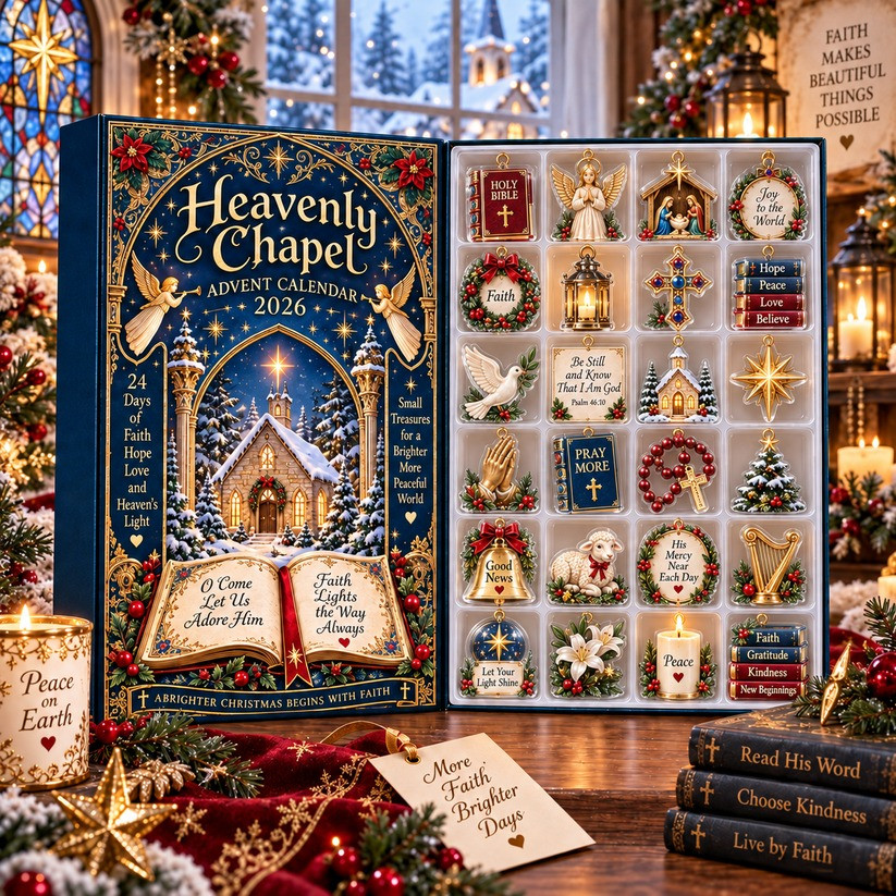 Heavenly Chapel – Faith Advent Calendar Sacred Church Christmas Countdown Items Gifts For Christian Families, 3D Acrylic Collectibles