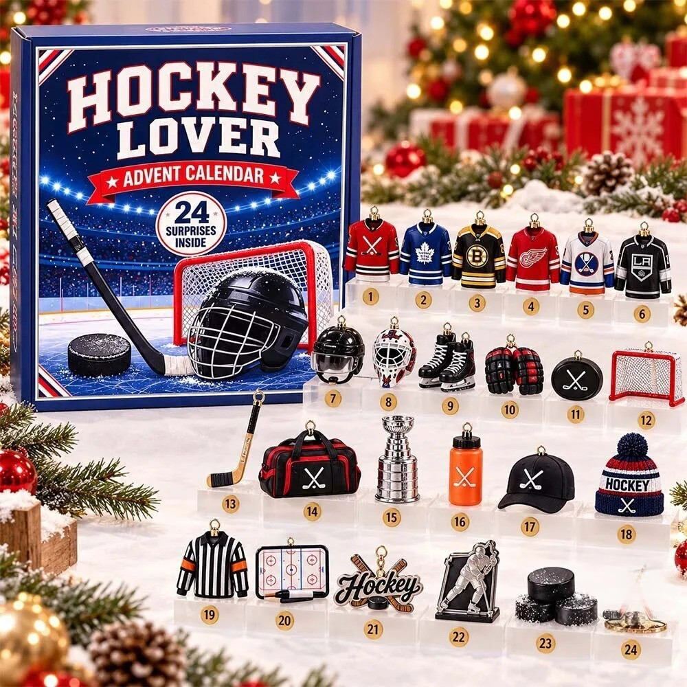 Hockey Lover 2026 Christmas Advent Calendar Christmas Countdown Merch Gift For Fan, 3D Acrylic Collectibles