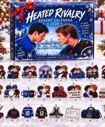 Heated Rivalry Advent Calendar 2026 24 Days Of Love Hate And Hockey Acrylic Ornament Merch Gift, 3D Acrylic Collectibles