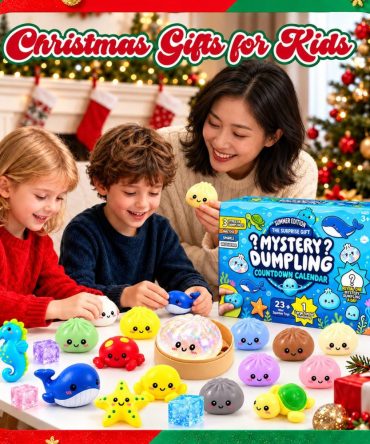 Dumpling Squishy Advent Calendar 24 Days Of Mystery Dumpling Blindbox Xmas Gifts Ideas, 3D Acrylic Collectibles