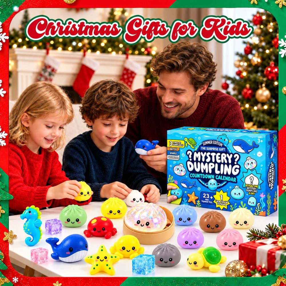 Dumpling Squishy Advent Calendar Mystery Dumpling Xmas Countdown Gifts For Sisters, 3D Acrylic Collectibles