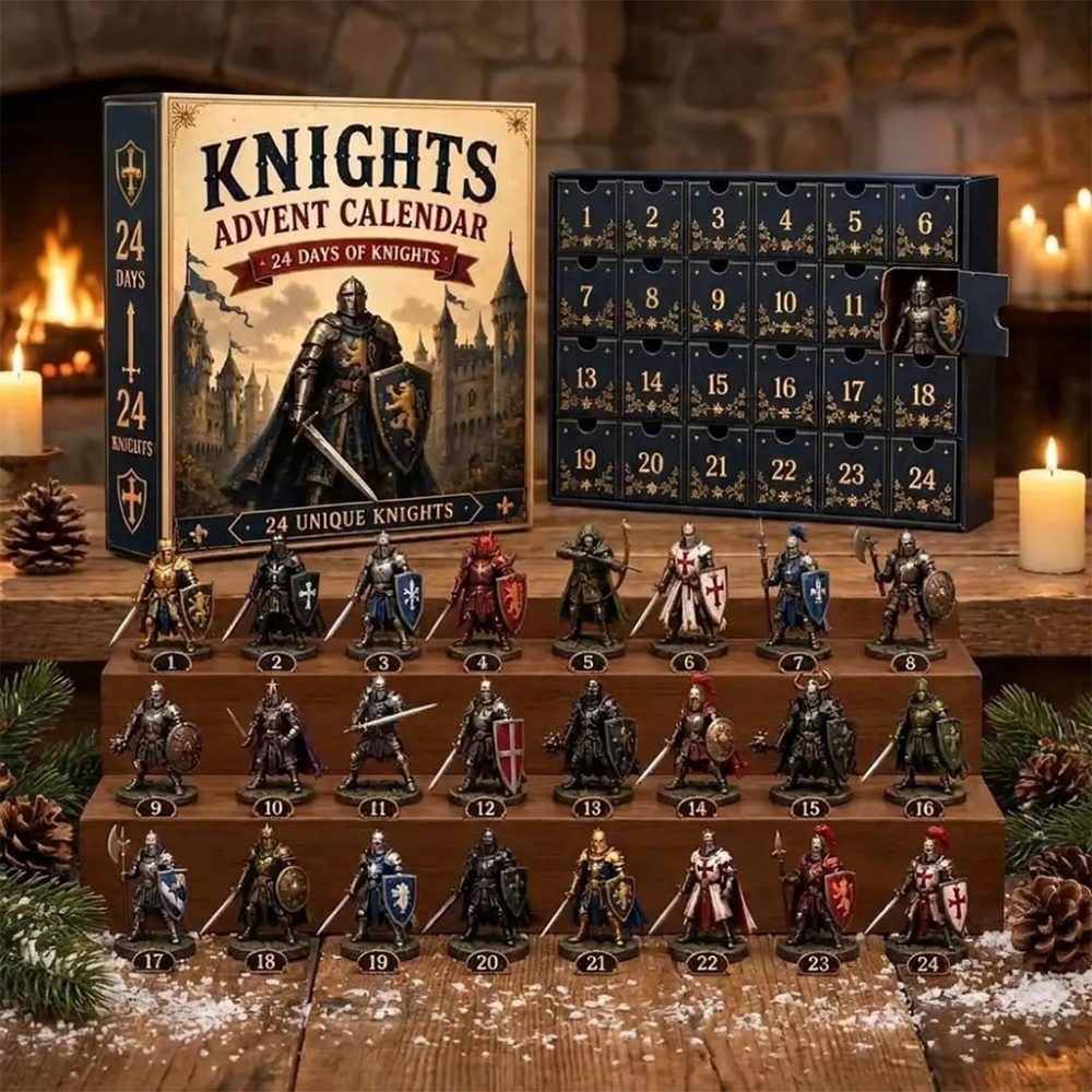Medieval Knights Advent Calendar 2026 Christmas Countdown Fantasy Warrior Xmas Tree Ornaments