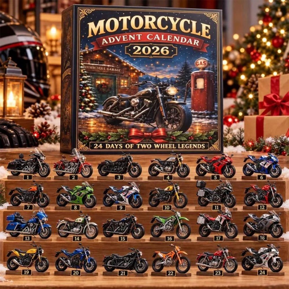 Motorcycle Legends 2026 Advent Calendar 2026 Christmas Countdown Classic Motorbike Xmas Ornaments