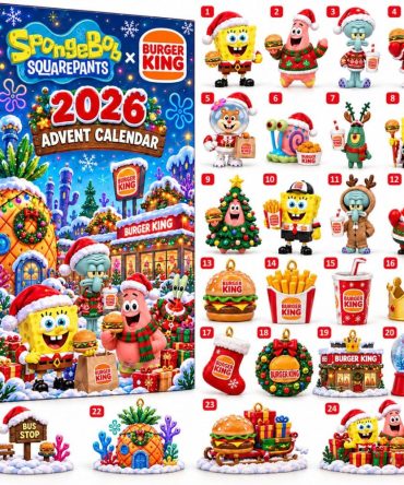 Spongebob Squarepants X Burger King 2026 Christmas Advent Calendar 24 Day Xmas Ornament Set