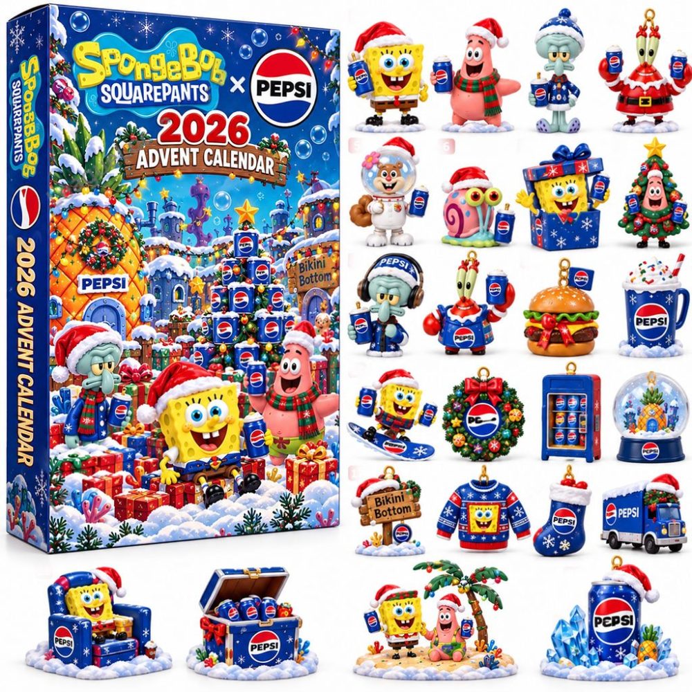 Spongebob Squarepants X Pepsi 2026 Christmas Advent Calendar Christmas Tree Ornament Advent Set