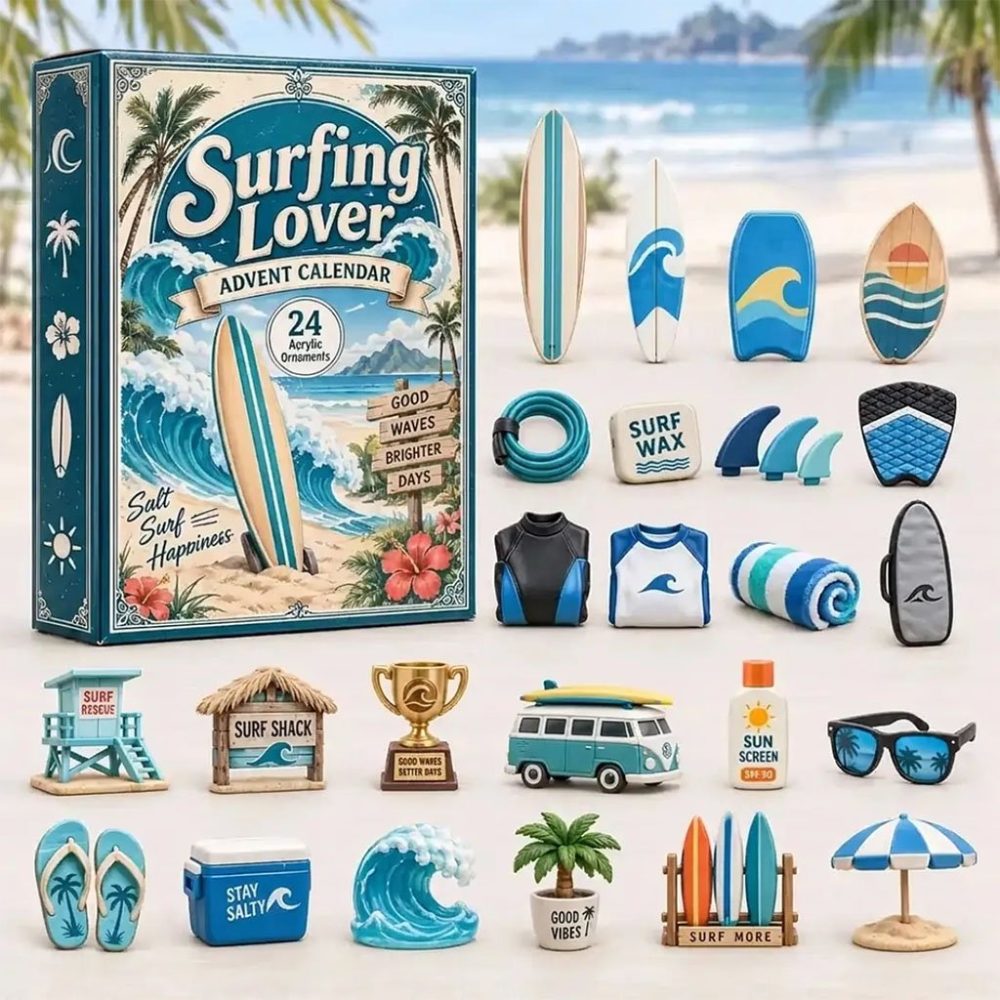 Surfing Lover Christmas Advent Calendar 2026 Christmas Advent Ornament Collection Bff Gifts